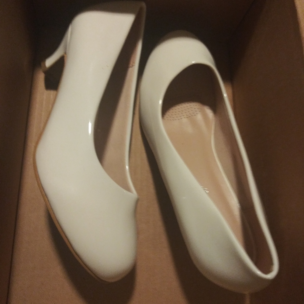White low heel women dress up shoes